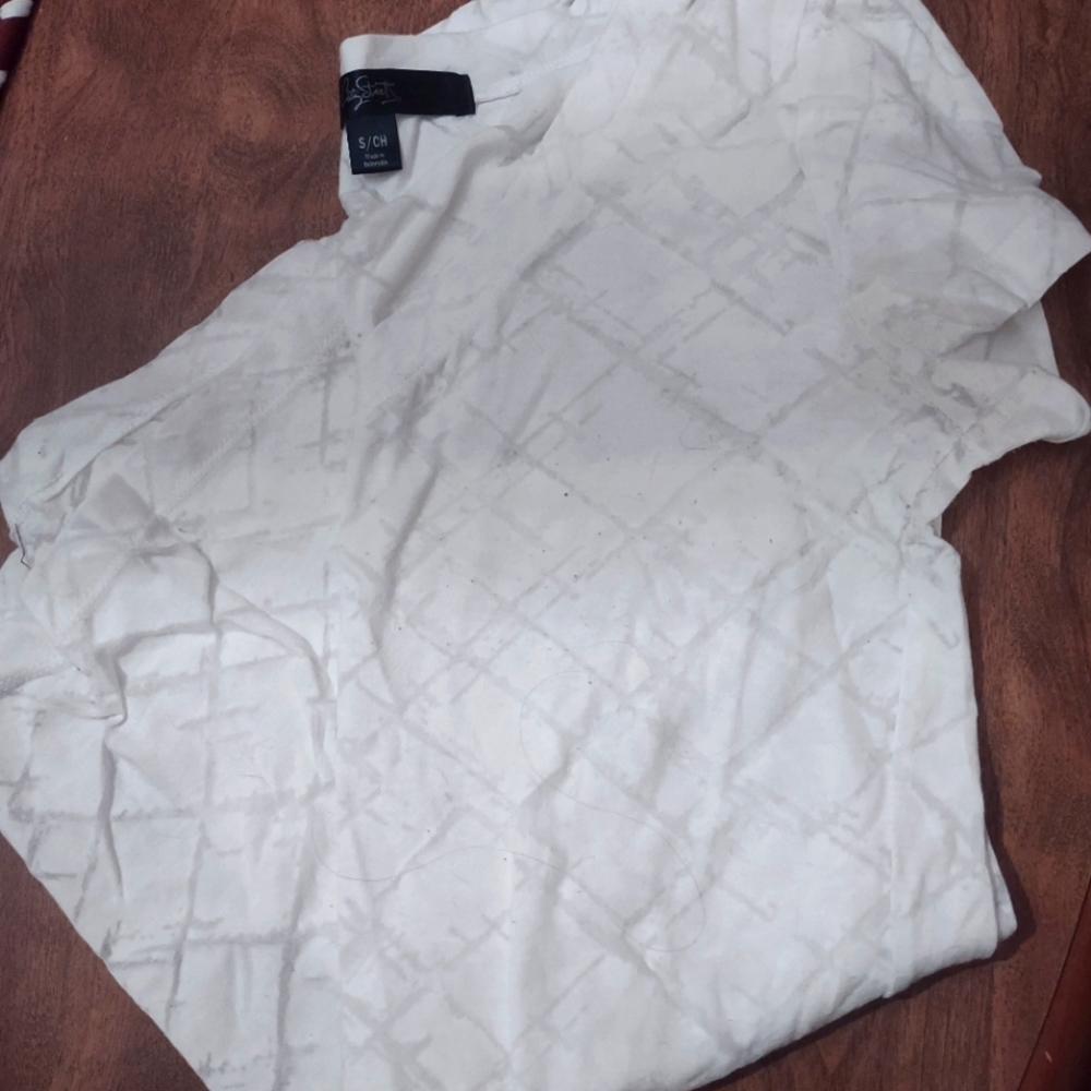 Distressed White Tee